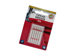 Иглы для бытовых швейных машин "ORGAN" шёлк  5шт. в пенале №75-90