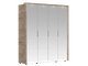 Шкаф Джулия четырёхдверный, крафт серый, белый глянец