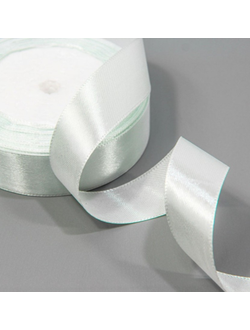 Лента атласная 25мм (12, гол. белая), 22,9м
