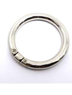 Кольцо-карабин на винтах 4 см никель