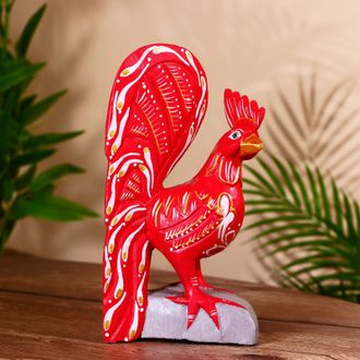 Модель № W206: статуэтка &quot;Петух&quot; из дерева албезии