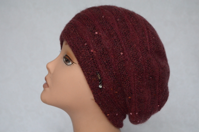 Бордовый берет вязаный женский Vizio Визио Италия 6447