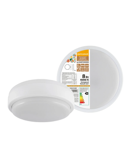 Светодиодный светильник LED ДПП 2901 8Вт 700 лм 4000К IP65 белый круг 160*48 мм Народный