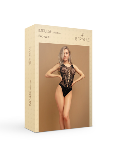 06739S/XXL Боди с вырезами на животе и кружевом черного цвета (IMPULSE) (S/XXL) Le-Frivole