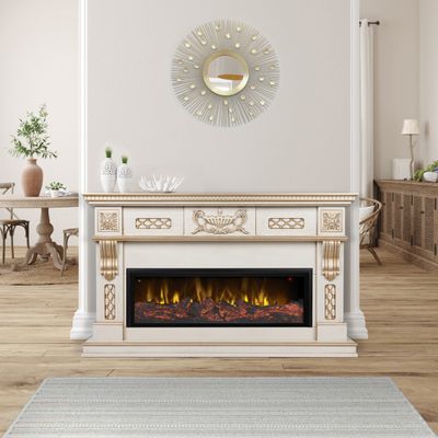 Линейный электрокамин Corsica WT с очагом Beverly 1000