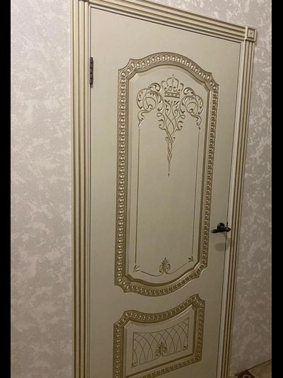 СОЛО NEW В3. СЛОНОВАЯ КОСТЬ/ ПАТИНА БЕЛОЕ ЗОЛОТО. ПОЛОТНО ГЛУХОЕ