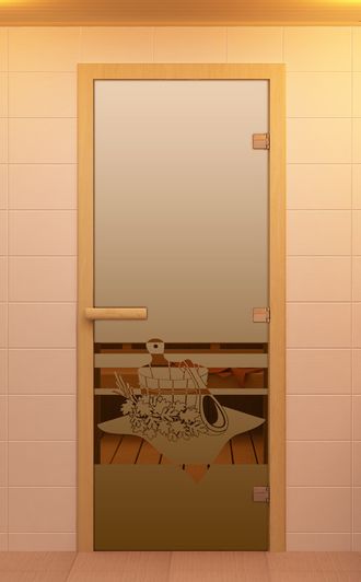 Дверь для сауны, серия &quot;Банный вечер&quot;, стекло бронзовое