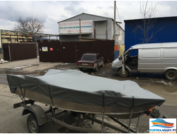 Тент на лодку РИВЕРБОТ 390 С КРЕНОЛИНАМИ