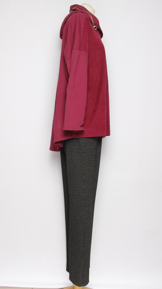 Рубашка "Вельветовая капюшон" малина р.48-52