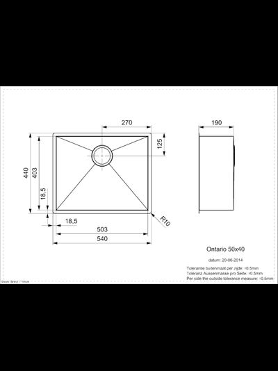 Мойка Reginox Ontario L 50x40 lux