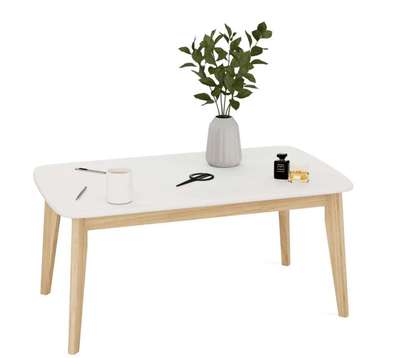 Калгари Стол журнальный 1000х580х460 Дуб натуральный светлый, Белый матовый