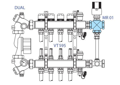 Трехходовой термостатический смесительный клапан Valtec VT.MR01 VT.MR02 VT.MR03 для теплого пола