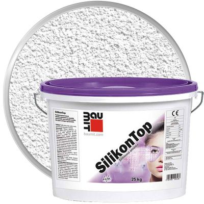 Штукатурка декоративная силикатная BAUMIT SilikonTop Белая база Шуба 1,5 мм 25 кг