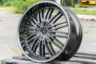 Комплект дисков R20 8,5J ET+35 5*114,3/5*108 D-Racing Черный с полированными лучами (J186)