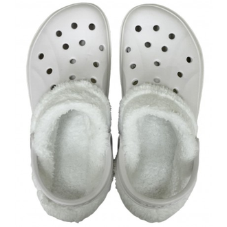 CROCS BAYABAND CLOG УТЕПЛЕННЫЕ БЕЛЫЕ (МЕХ СНИМАЕТСЯ)