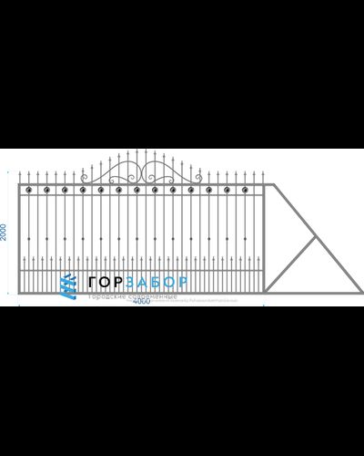 Откатные ворота кованые KOV1506 купить по чертежу