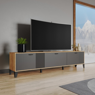 ТВМ-9 Тумба под ТВ Дуб Крафт Золотой/Карбон Вулкан