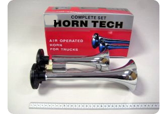 Звуковой сигнал 2х рожковый, 12-24V хром (23/30 см)