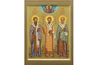 Образ трех святителей Василия Великого, Иоанна 91. Златоуста и Григория Богослов(30х40) -Ирина Сергеенкова
