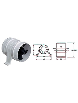 Влагозащищенный электрический вентилятор «Turbo 4000», 12 В.