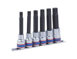 Набор торцевых насадок 1/2", Ribe, М9-М16, L = 100 мм, 6 предметов KING TONY 4116PR