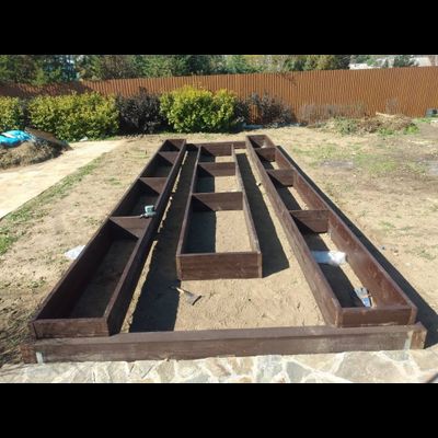 Фундамент из бруса 100*150*4000 АНТИСЕПТИК  (цвет - палисандр)