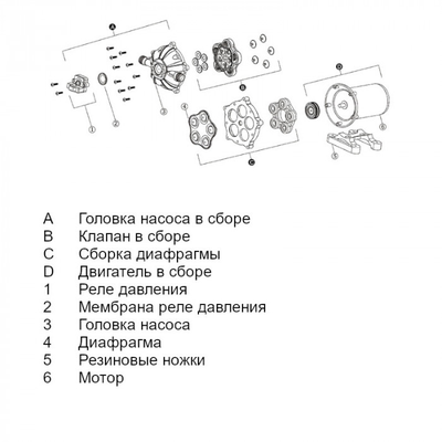 Пятикамерный мембранный насос 51 SERIES 15 л/мин, 12В