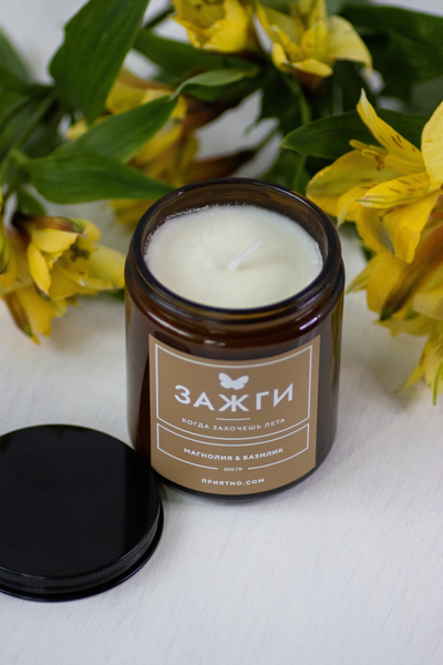 Аромасвеча «Магнолия & Базилик» | Когда захочешь лета 200