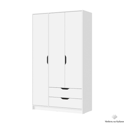 Руна ШК-03 Шкаф 3-х створчатый Белый/Белый