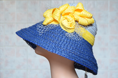 Синяя шляпа с желтым бантом Vizio Италия 5712 FF2