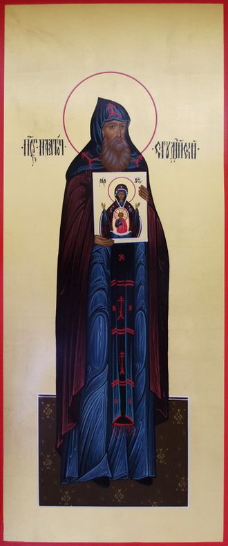 Платон Студийский, Святой Преподобный, игумен, исповедник. Рукописная мерная икона.