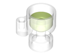 Minifigure, Utensil Stein / Cup with Molded Trans-Bright Green Drink Pattern, Trans-Clear (68495pb02 / 6349957)