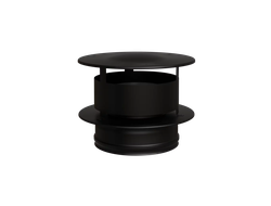 Оголовок с ветрозащитой (430/0,8мм + нерж / эмаль /600 черная) D 115х200