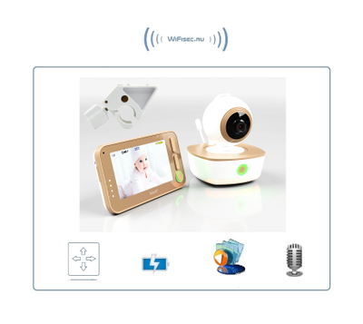 Ramili Baby RV1300RC Видеоняня с моторизованной камерой и монитором 4,2", с DVR