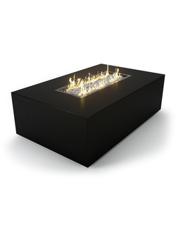 Стол-камин газовый с подсветкой и стеклянными экранами