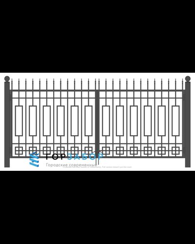 Ворота из меттала распашные сварные с элементами ковки KSZ15-38 заказать на заводе