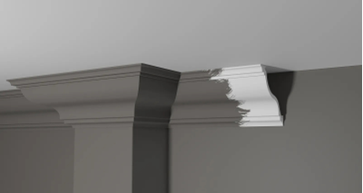 Потолочный плинтус DECOR-DIZAYN DD504, из дюрополимера, под покраску, ударопрочный, 2 метра