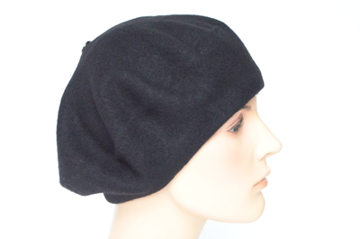 женский черный берет из фетра Vizio Италия зима 2023 - 2024