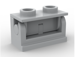 Hinge Brick 1 x 2 with Same Color Top Plate 3937 / 3938, Light Bluish Gray (3937c01)