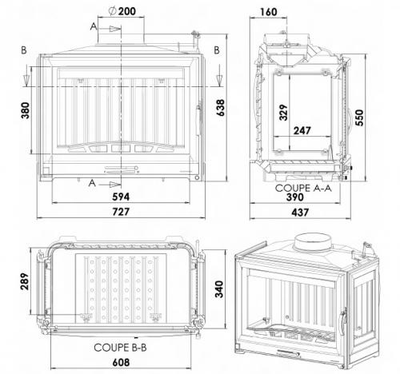 Каминная топка CHAZELLES SOLO D70D+GV