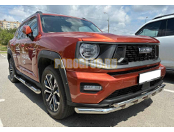 Защита передего бампера двойная с перемычками Папа Тюнинг d60/42 для Haval H7 2025-