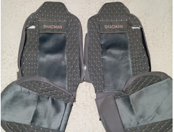 Чехлы  Премиум для SHACMAN Х6000 (2 ремня, 4 подлок.) экокожа+велюр (серые)
