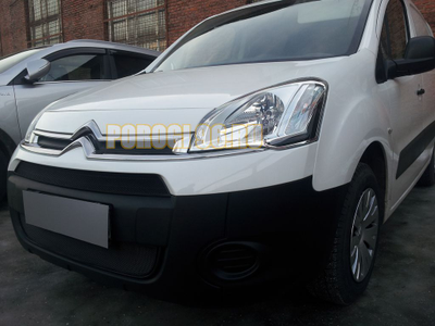 Защита радиатора Citroen Berlingo 2013- рестайлинг (2 части) black