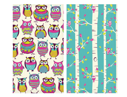 Набор из 2-х вафельных полотенец  "Совы"