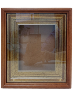 Киот "Антик" деревянный с багетной рамой "под золото" для иконы формата 13х16см