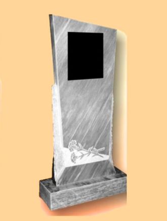 Памятник из мрамора (фигурный) 1100х500х80 с гравировкой 300х400 — МФ-6