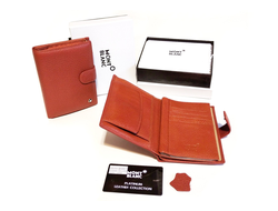 Портмоне мужское кожаное MONT BLANC для денег, автодокументов и паспорта,  Цвет: Светло-коричневый