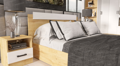 Спальня ЭКО Дуб Вотан-Белый гладкий