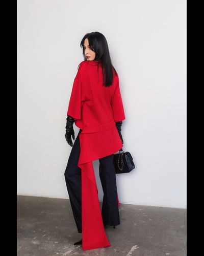 Футболка женская из джерси пунто милано (красный)