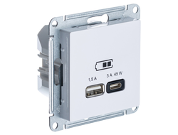 Розетка USB А+С высокоскоростная 45 Вт, лотос - Systeme Electric - AtlasDesign - ATN001329